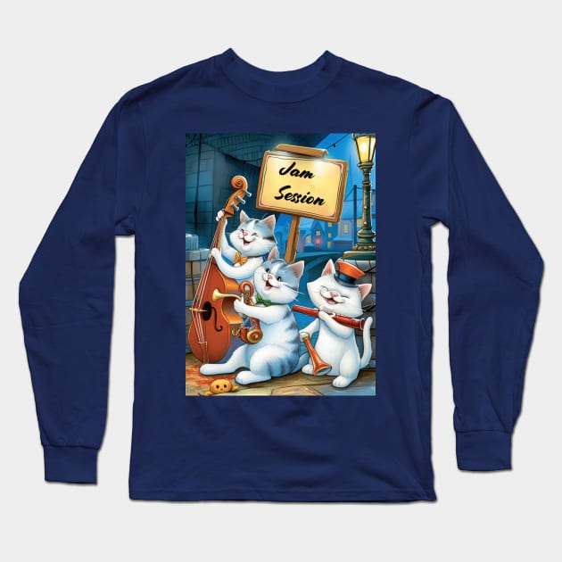 Alley Cats' Serenade Long Sleeve T-Shirt by TooplesArt